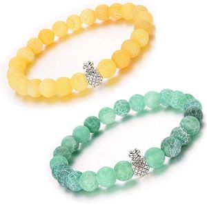 Set of 2 Pineapple Charm Bracelets Couples,Bff